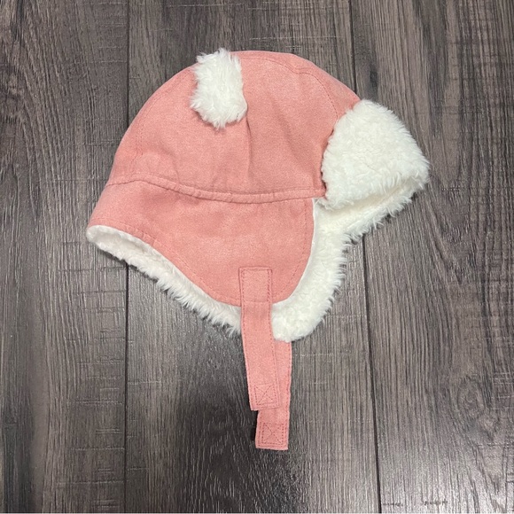 Old Navy Faux Fur Lines Ear Flap and Bear Ears Baby Winter Hat 0-6M - Picture 4 of 8